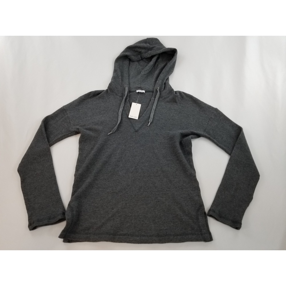 Splendid Women Charcoal Grey Waffle Knit Hoodie Sweater XS RT0160X